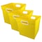 Romanoff Storage Bin, Plastic, Yellow, 10.5 in H, 11 in W, 11.5 in L, 3 PK 72503 - alternate 1